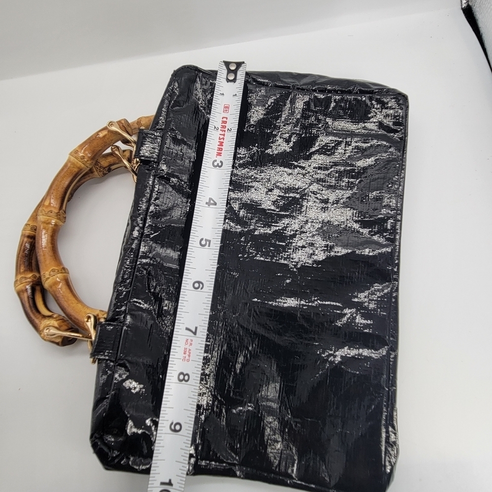 Bourbon and Bamboo The Perfect Bag Small Black Clutch Zipper Gold Hardware - Picture 12 of 12